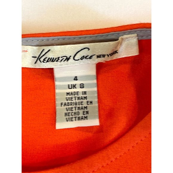 Kenneth Cole Women's Bodycon Dress Full Back Zipper Gathered Waist Orange Size 4 - Picture 8 of 9